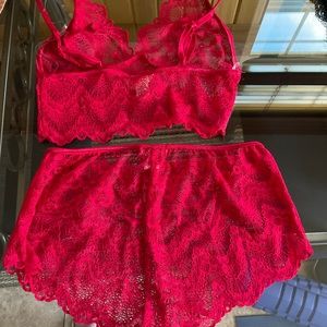 Sexy Fashion Nova red lace lingerie set, s, bnwt